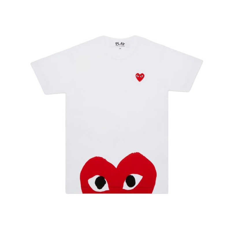 tshirt comme des garçons play blanc t034 vue de face