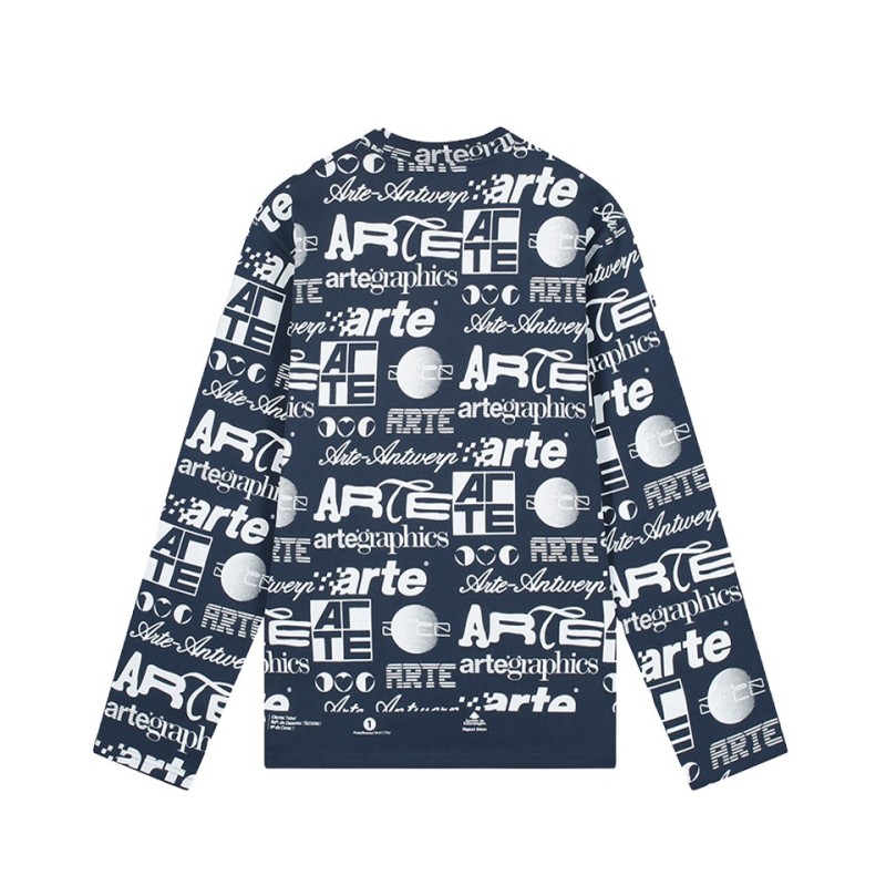 arte tshirt manches longues polygraphic couleur navy black vue de dos