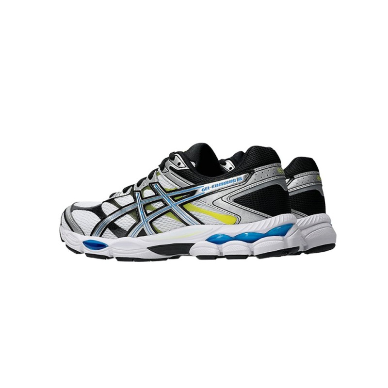 asics gel cumulus 16 white pure silver vue paire
