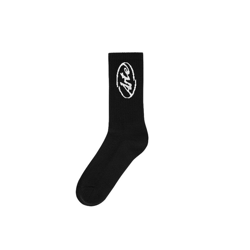 arte circle logo socks black