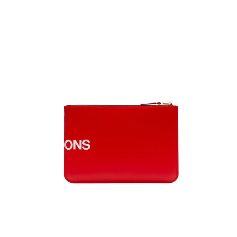 pochette zippée huge logo sa5100hl red comme des garçons wallet vue arriere