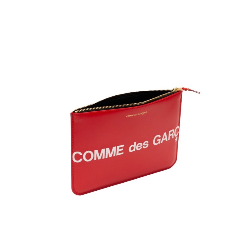 pochette zippée huge logo sa5100hl red comme des garçons wallet vue ouvert
