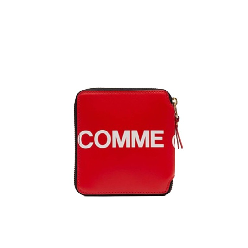 portefeuille huge logo red sa2100hl comme des garçons wallet vue de face