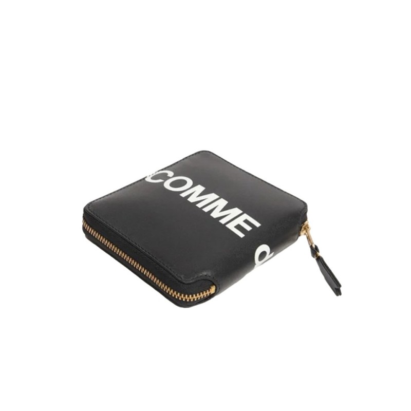portefeuille huge logo black sa2100hl comme des garçons wallet vue de face