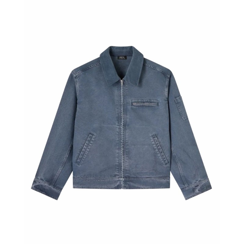 apc blouson alexis bleu vue de face