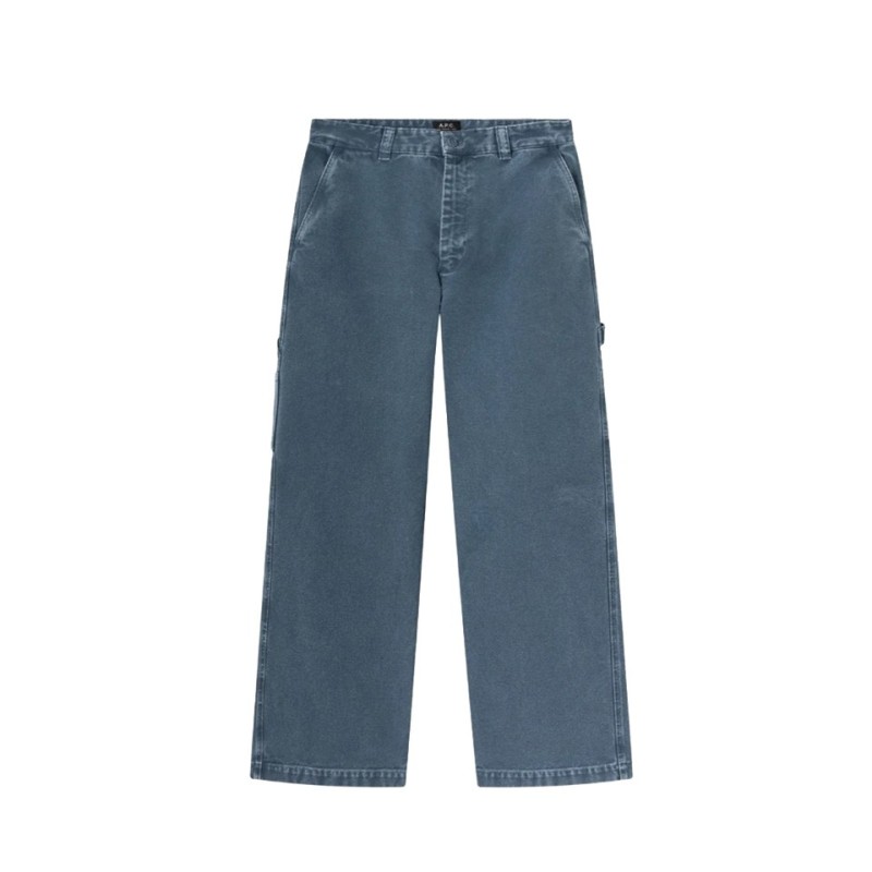 pantalon apc carpenter bleu vue de face