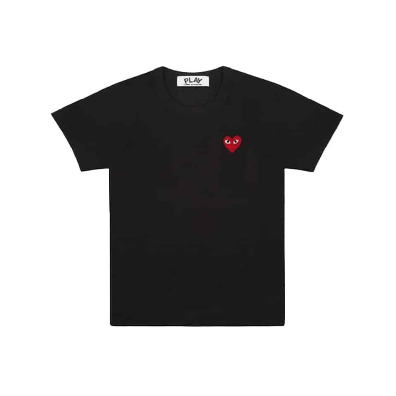 T108 t-shirt comme des garçons play black red heart