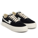 Baskets Dellow Suede Black/White de la marque Stepney Workers Club vue de profile