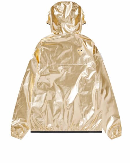 cdg play x kway veste zippée gold vue de dos