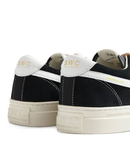 swc dellow suede black white vue du détail arrière talon