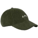 apc casquette charlie velours vert foret vue de face