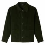 apc veste emile velours vert foret vue de face