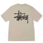 basic stussy tee couleur khaki vue de dos