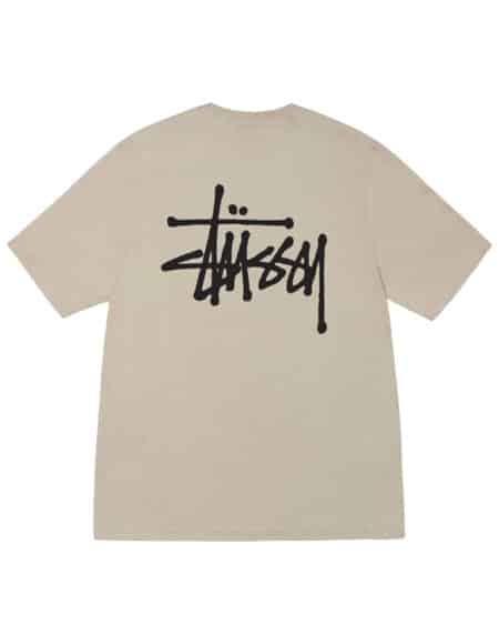 basic stussy tee couleur khaki vue de dos