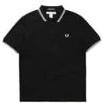 polo noir cdg x fred perry vue de face
