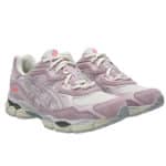 asics gel nyc couleur rose water et cream vue de la paire cote droit