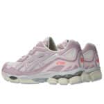 asics gel nyc couleur rose water et cream vue de la paire cote gauche