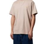 t-shirt chase manches courtes de la marque carhartt wip couleur dusky beige porté par un mannequin