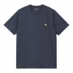 t-shirt chase manches courtes de la marque carhartt wip couleur dusky blue vue de face