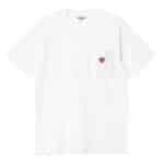t shirt pocket heart manches courtes de couleur blanc de la marque carhartt wip vue de face