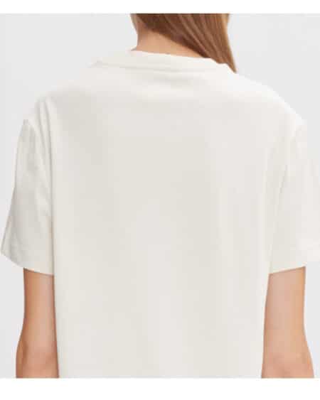 vue de dos apc tshirt lenny de couleur mastic avec logo brodé sur le devant