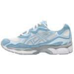 asics gel nyc couleur cream et artic sky vue de cote gauche