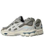 asics gel nyc couleur steeple grey et cream vue de la paire cote gauche