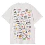 carhartt wip t-shirt logo manches courtes de couleur gris présenté avec une vue de dos