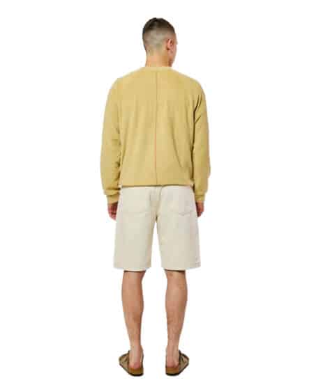 Le sweatshirt aquae couleur beige de la marque homecore vue de dos porté par un mannequin