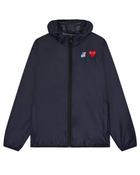 cdg play kway veste couleur navy vue de face