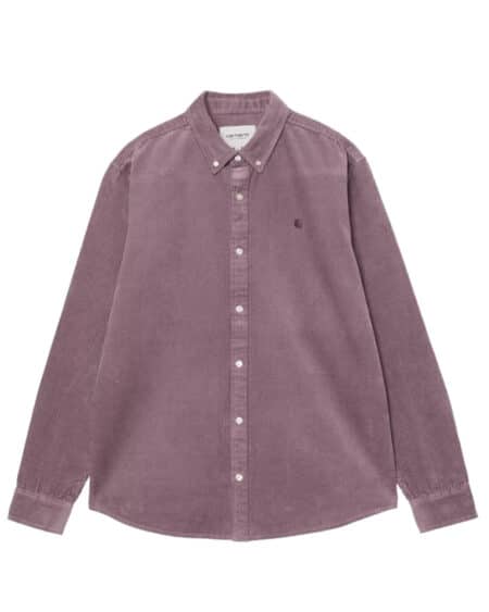 chemise carhartt wip madison cord shirt ls couleur phlox vue de face