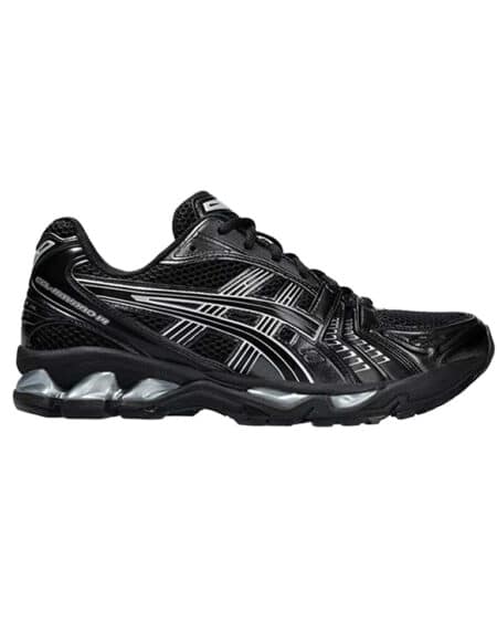 asics gel kayano 14 black pure silver vue du coté droit